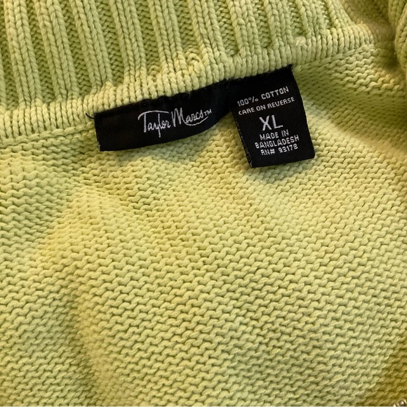 Taylor Marcs Yellow Zipper V Neck Front Pocket Sweater XL - Picture 3 of 5